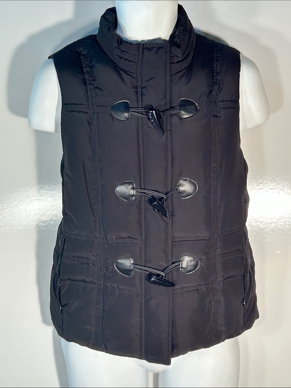 Charter Club SZMP Black Quilted Puffer Vest Street Style Gorpcore Utility Resort